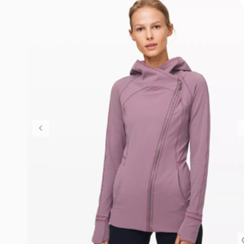Lululemon Every Journey Hoodie Thumbholes Cuffins Mauve Grey Jacket